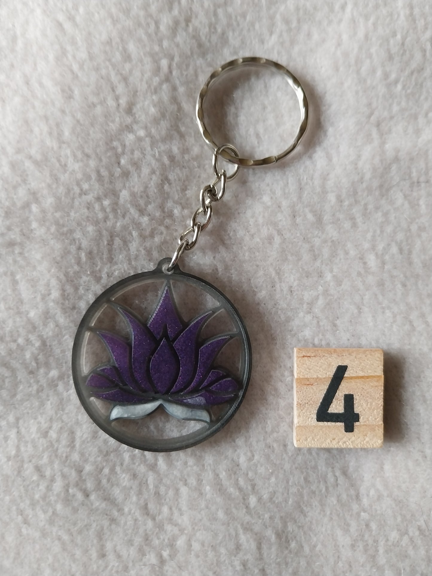 Porte-clefs fleur de lotus